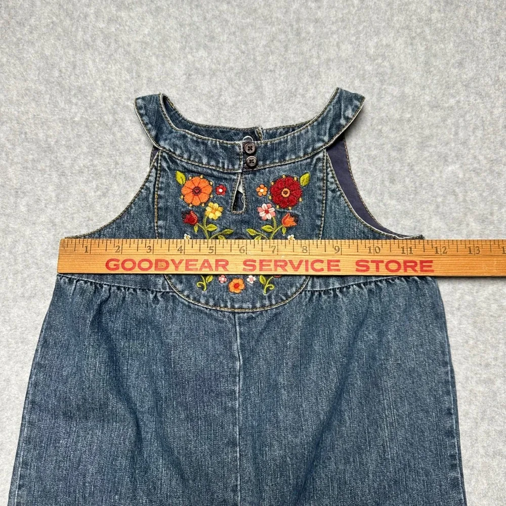 Gymboree Vintage Toddler Girls Denim Floral Harvest Overalls 2T 2006